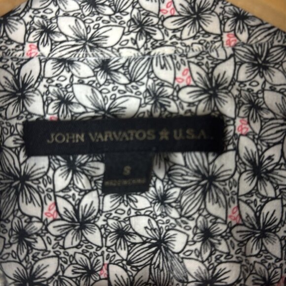 John Varvatos Black and White Geometric Shirt Size Small - Picture 2 of 6